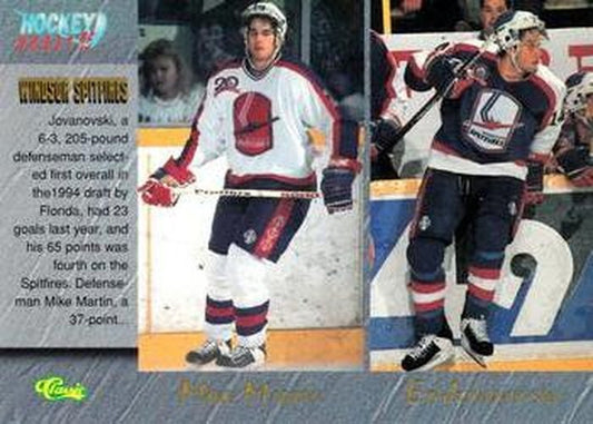 #98 Mike Martin / Ed Jovanovski / Glenn Crawford / Denis Smith - Windsor Spitfires - 1995 Classic Hockey