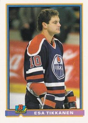 #98 Esa Tikkanen - Edmonton Oilers - 1991-92 Bowman Hockey