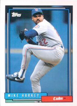 #98 Mike Harkey - Chicago Cubs - 1992 Topps Baseball