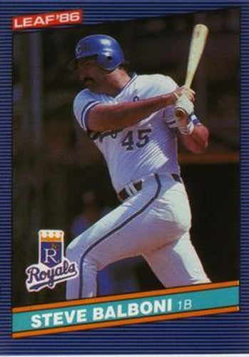 #98 Steve Balboni - Kansas City Royals - 1986 Leaf Baseball