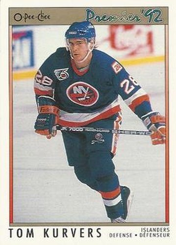 #98 Tom Kurvers - New York Islanders - 1991-92 O-Pee-Chee Premier Hockey