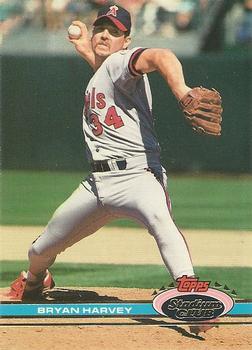#98 Bryan Harvey - California Angels - 1991 Stadium Club Baseball