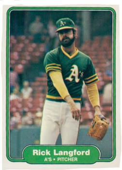 #98 Rick Langford - Oakland Athletics - 1982 Fleer Baseball