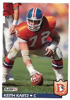 #98 Keith Kartz - Denver Broncos - 1992 Fleer Football