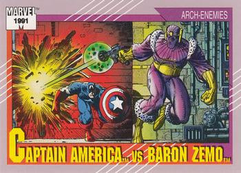#99 Captain America vs. Baron Zemo - 1991 Impel Marvel Universe Series II