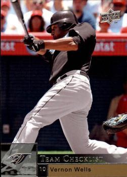 #990 Vernon Wells - Toronto Blue Jays - 2009 Upper Deck Baseball