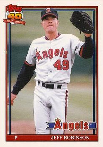 #99T Jeff Robinson - California Angels - 1991 Topps Traded Baseball