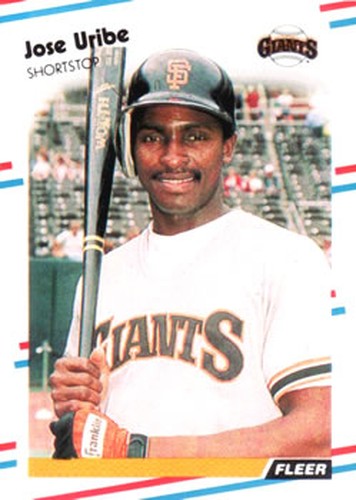 #99 Jose Uribe - San Francisco Giants - 1988 Fleer Baseball