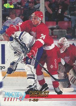 #99 Checklist: 1-50 - 1995 Classic Hockey