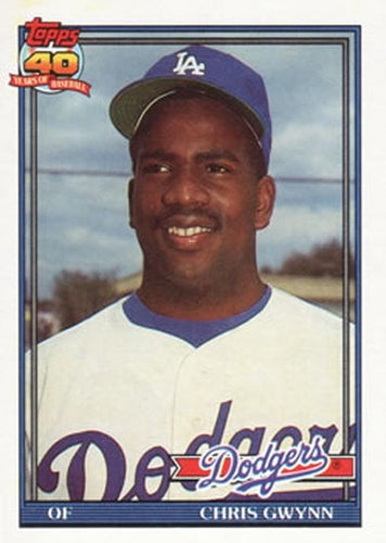#99 Chris Gwynn - Los Angeles Dodgers - 1991 Topps Baseball
