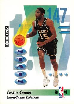 #299 Lester Conner - Milwaukee Bucks - 1991-92 SkyBox Basketball