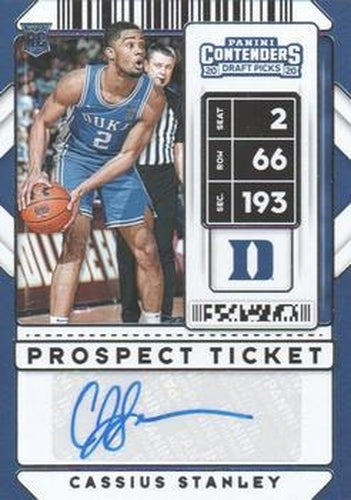#99 Cassius Stanley - Duke Blue Devils - 2020 Panini Contenders Draft Picks Basketball