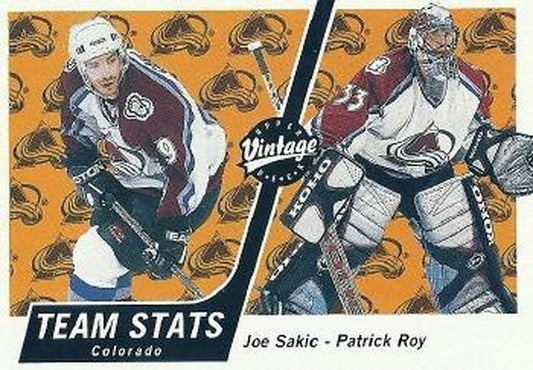#99 Joe Sakic / Patrick Roy - Colorado Avalanche - 2000-01 Upper Deck Vintage Hockey