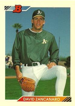 #99 David Zancanaro - Oakland Athletics - 1992 Bowman Baseball