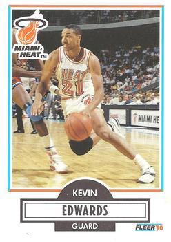 #99 Kevin Edwards - Miami Heat - 1990-91 Fleer Basketball