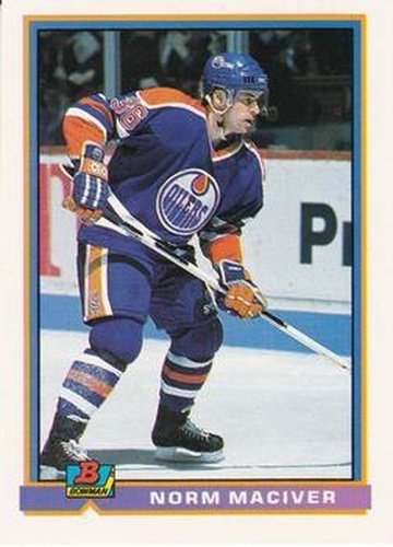 #99 Norm Maciver - Edmonton Oilers - 1991-92 Bowman Hockey