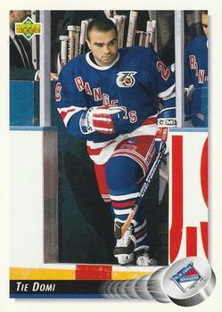 #99 Tie Domi - New York Rangers - 1992-93 Upper Deck Hockey