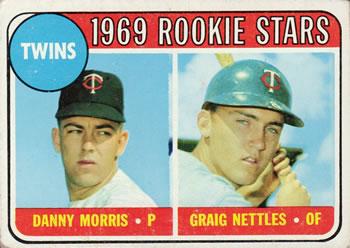 #99a Twins 1969 Rookie Stars Danny Morris / Graig Nettles - Minnesota Twins - 1969 Topps Baseball