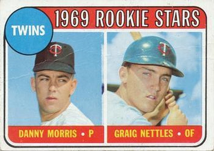 #99b Twins 1969 Rookie Stars Danny Morris / Graig Nettles - Minnesota Twins - 1969 Topps Baseball