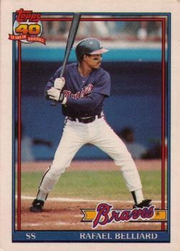 #9T Rafael Belliard - Atlanta Braves - 1991 Topps Traded Baseball