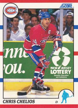 #9 Chris Chelios - Montreal Canadiens - 1990-91 Score Hottest and Rising Stars Hockey