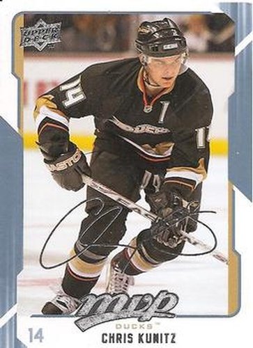 #9 Chris Kunitz - Anaheim Ducks - 2008-09 Upper Deck MVP Hockey