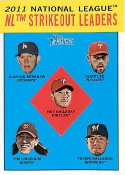 #9 NL Strikeout Leaders - Los Angeles Dodgers / Philadelphia Phillies / San Francisco Giants / Milwaukee Brewers - 2012 Topps Heritage Baseball