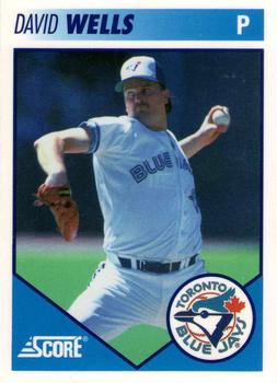 #9 David Wells - Toronto Blue Jays - 1991 Score Toronto Blue Jays Baseball