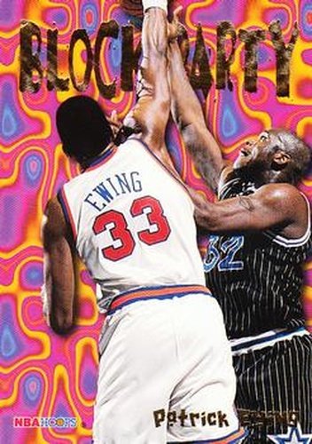 #9 Patrick Ewing - New York Knicks - 1995-96 Hoops Basketball - Block Party
