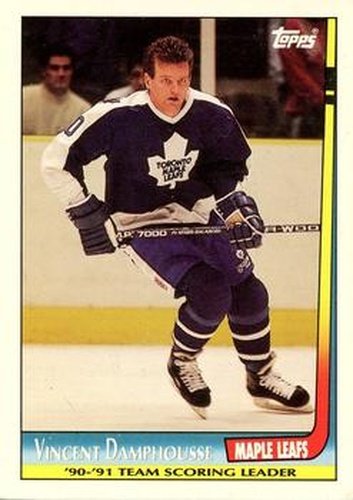 #9 Vincent Damphousse - Toronto Maple Leafs - 1991-92 Topps Hockey - Team Scoring Leaders