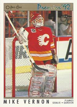 #9 Mike Vernon - Calgary Flames - 1991-92 O-Pee-Chee Premier Hockey