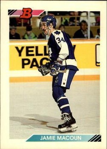 #9 Jamie Macoun - Toronto Maple Leafs - 1992-93 Bowman Hockey