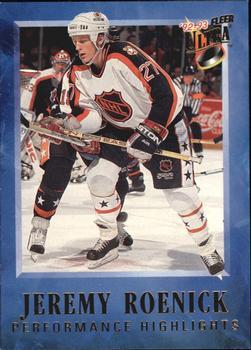 #9 Jeremy Roenick - Chicago Blackhawks - 1992-93 Ultra - Jeremy Roenick Performance Highlights Hockey