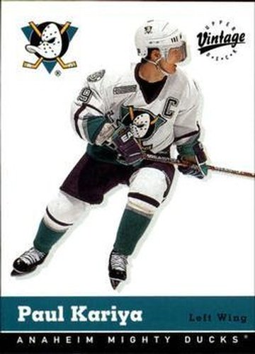 #9 Paul Kariya - Anaheim Mighty Ducks - 2000-01 Upper Deck Vintage Hockey