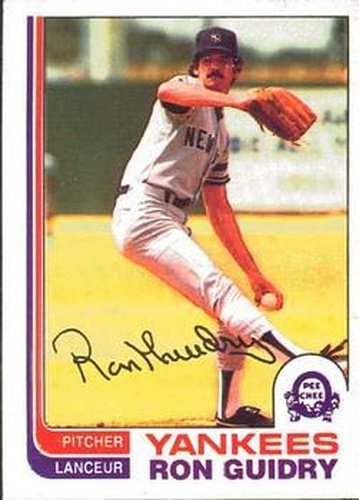#9 Ron Guidry - New York Yankees - 1982 O-Pee-Chee Baseball