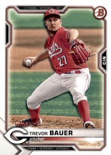 #9 Trevor Bauer - Cincinnati Reds - 2021 Bowman Baseball