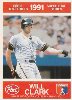 #9 Will Clark - San Francisco Giants - 1991 Post Canada Super Star Series Baseball