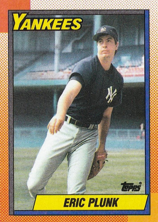 #9 Eric Plunk - New York Yankees - 1990 Topps Baseball