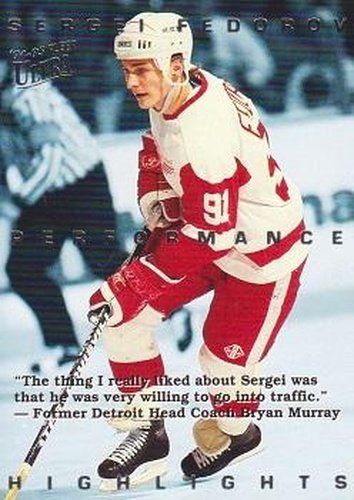 #9 Sergei Fedorov - Detroit Red Wings - 1994-95 Ultra Hockey - Sergei Fedorov Highlights