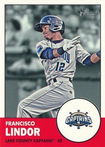 #9a Francisco Lindor - Lake County Captains - 2012 Topps Heritage Minor League Baseball