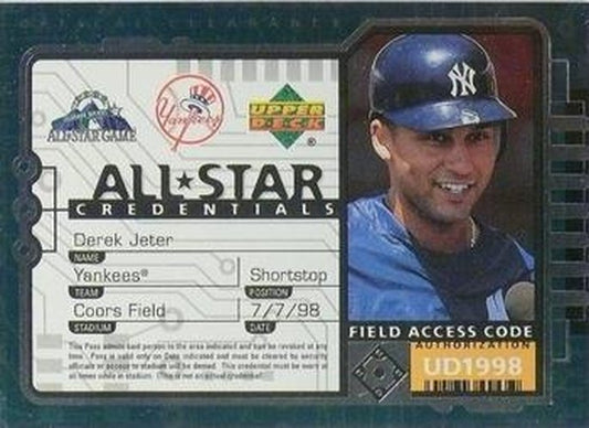#AS11 Derek Jeter - New York Yankees - 1998 Upper Deck - All-Star Credentials Baseball