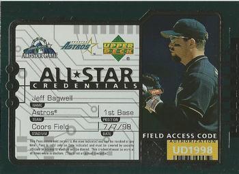 #AS13 Jeff Bagwell - Houston Astros - 1998 Upper Deck - All-Star Credentials Baseball