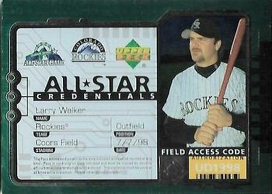 #AS17 Larry Walker - Colorado Rockies - 1998 Upper Deck - All-Star Credentials Baseball