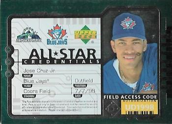 #AS4 Jose Cruz Jr. - Toronto Blue Jays - 1998 Upper Deck - All-Star Credentials Baseball