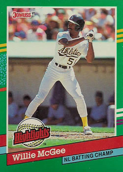 #BC-22 Willie McGee - Oakland Athletics - 1991 Donruss Baseball - Bonus Cards