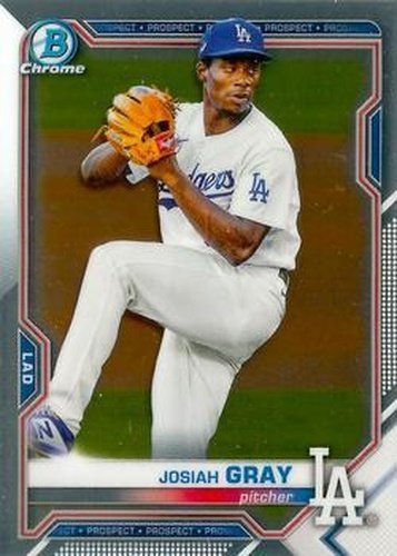 #BCP-198 Josiah Gray - Los Angeles Dodgers - 2021 Bowman Chrome - Prospects Baseball