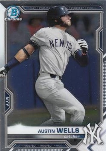 #BCP-214 Austin Wells - New York Yankees - 2021 Bowman Chrome - Prospects Baseball