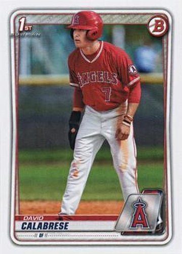 #BD-103 David Calabrese - Los Angeles Angels - 2020 Bowman Draft Baseball