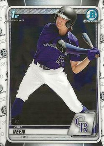 #BD-107 Zac Veen FBC - Colorado Rockies - 2020 Bowman Draft - Chrome Baseball