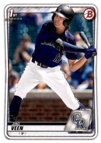 #BD-107 Zac Veen - Colorado Rockies - 2020 Bowman Draft Baseball